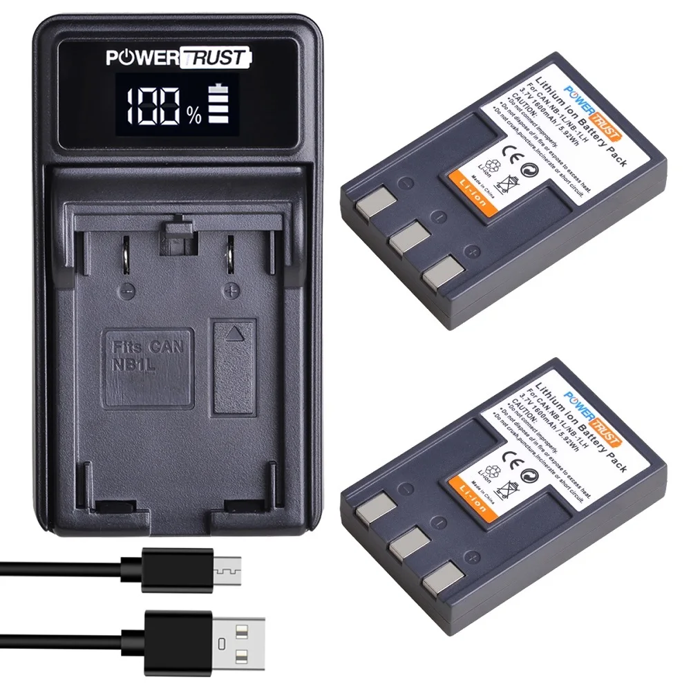 Nb-1L Batteria E Caricabatterie Per Canon Nb-1L Nb-1Lh Canon Ixy Digital 200A 300A 400 500 Powershot S200 S300 S400 S500 Fotocamere