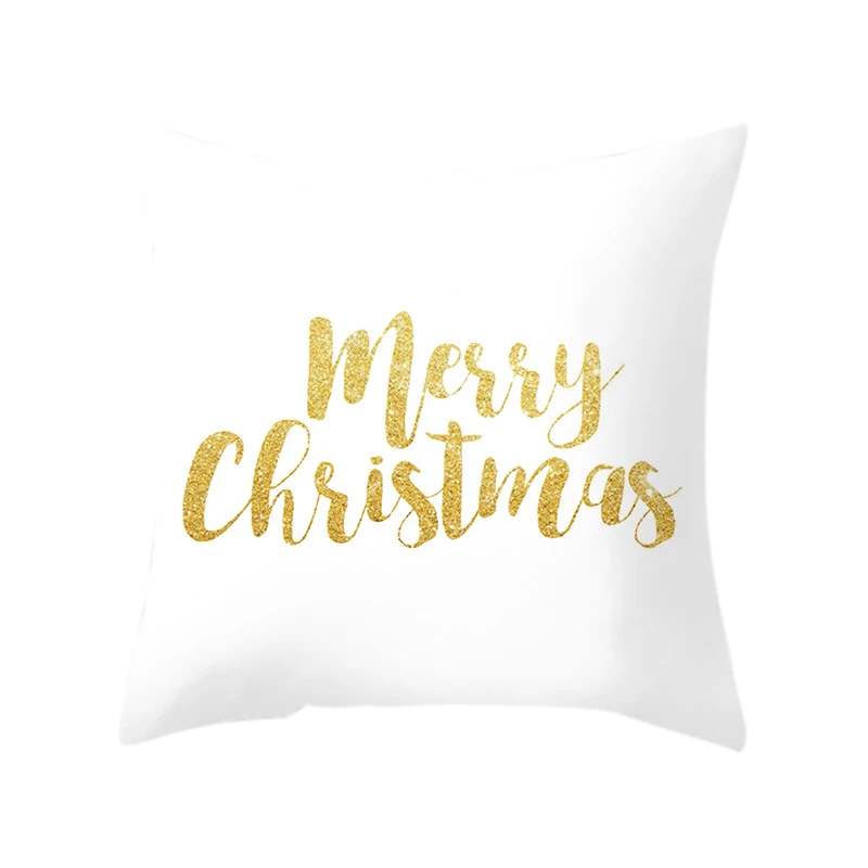 274A Snowman Gilding Pattern Christmas Pillow Case Christmas Decorative Throw Pillow Cover for Indoor New Year Gift - Цвет: 274A
