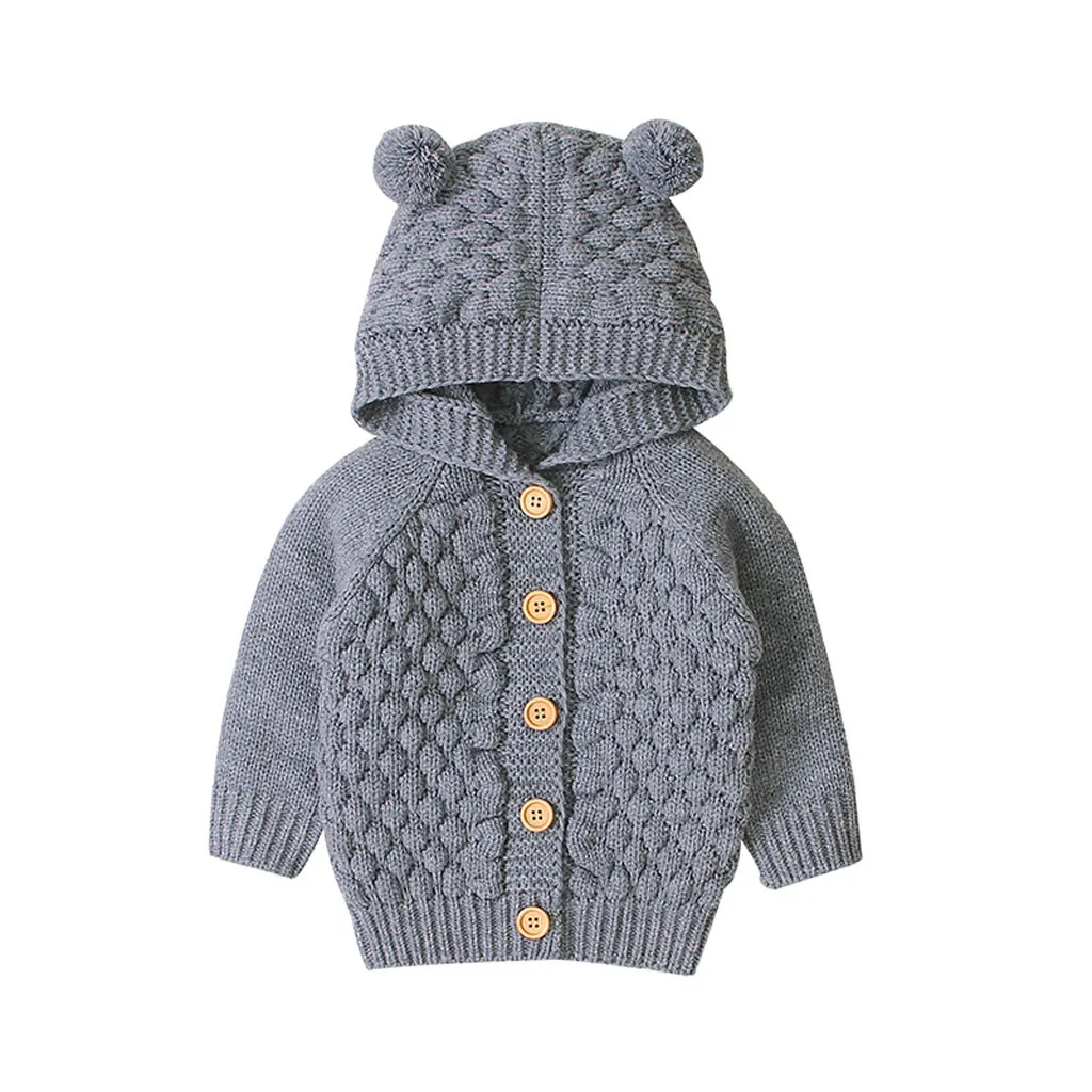 

ARLONEET Baby Girl Boy winter warm Knitted coat Knit Thick hooded coats Snow Button Hoodies Jacket Outerwear Outfit CA30