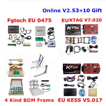

Full Set ECU Programmer Online V2.53 EU Red Kess V2 V5.017+KTAG V7.020 2.25+0475 FGTECH Galletto 4 V54+BDM Frame ChipTuning Tool