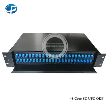 

48 Port ODF Fiber Patch Panel SC UPC Pigtail ODF 1U Optical Fiber Terminal Box Optical Fiber Distribution Frame