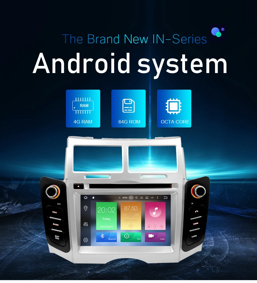 Cheap IPS Android 9.0 Car DVD player GPS Navigation Multimedia Stereo For Toyota Yaris 2005-2011 Auto Radio Audio Bluetooth Headunit 2
