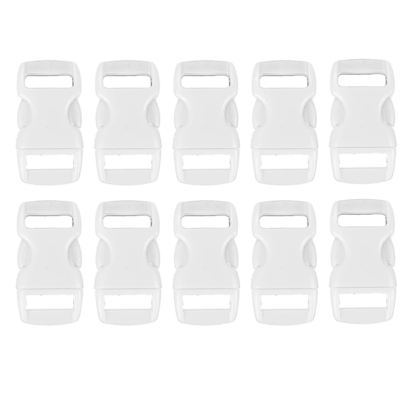 10x 10mm Plastic Side Quick Release Buckles For Webbing Bag Strap Clips 3/8inch white | Дом и сад