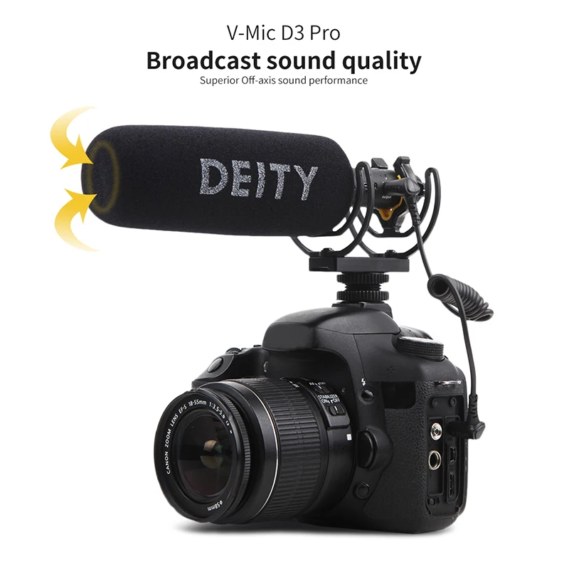 Aputure Deity V-Mic D3 Pro Video Studio микрофон супер-кардиоидный Полярный узор Vlogging Конденсатор Запись микрофона для DSLR
