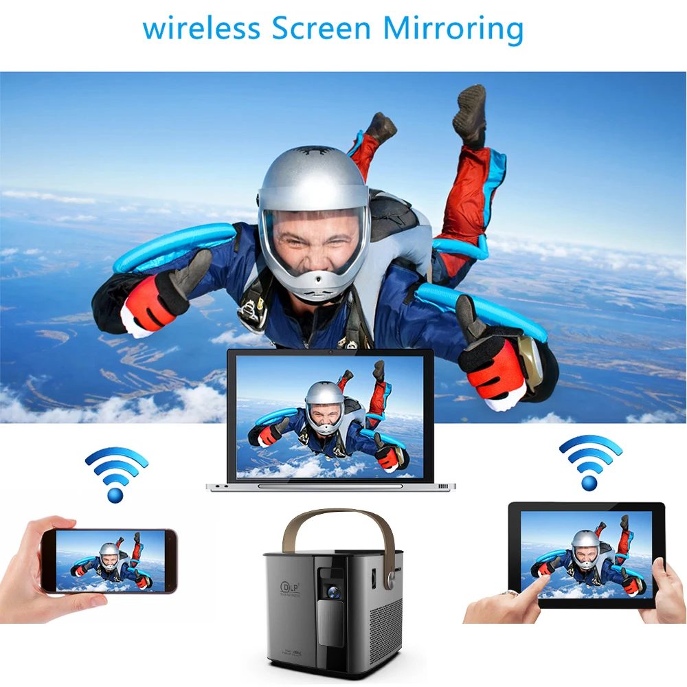 Vivicine новейший P12 3D 4K проектор, Android wifi HDMI USB 1080p Full HD проектор для домашнего кинотеатра 12000 mAh аккумулятор