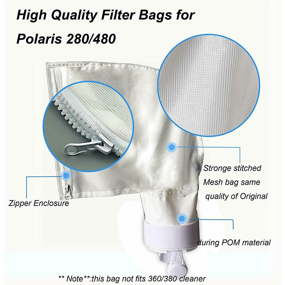 For Polaris 280 480 Zipper Filter Bags Filter Bag For Pool White 2pcs New Parts Accessories Aliexpress