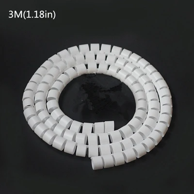 white 3m 40 мм кабельный держатель, органайзер, длина гибкой спиральной трубки, кабельный органайзер, провод, управление, шнур, протектор, устройство для сматывания кабеля, зажим для обертывания - Цвет: white 3m