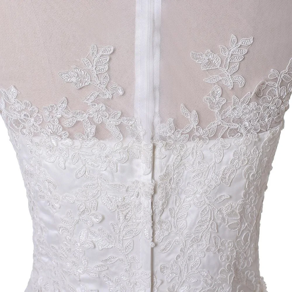 new-simple-tea-length-wedding-dresses-cap-sleeve-jewel-neck-lace-tulle-a-line-short-bridal-   gowns-zipper-back-custom-made-w1008