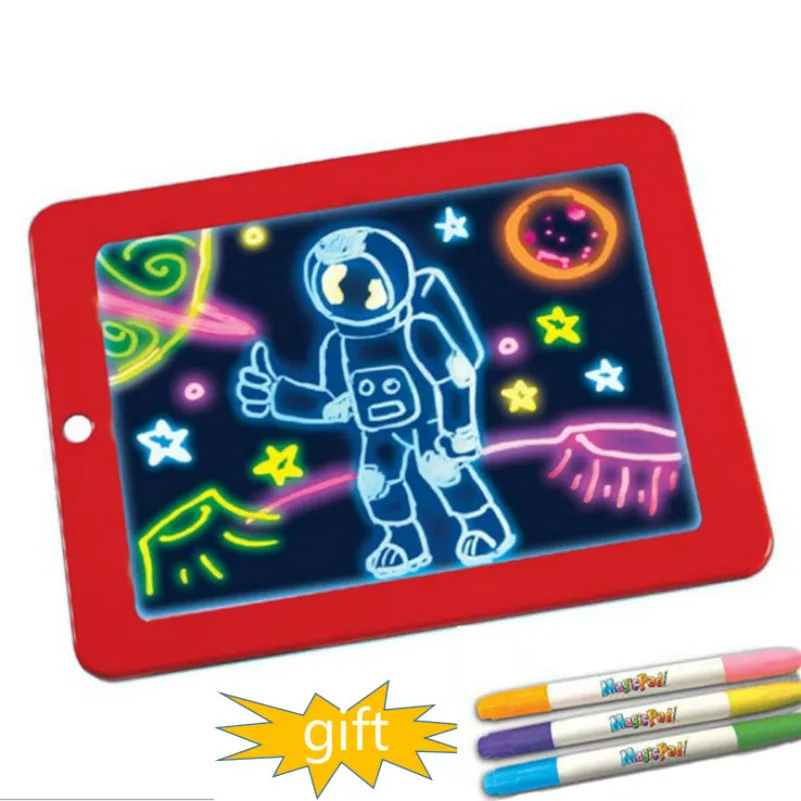 3d волшебный блокнот для рисования детский интеллект люминесцентный блокнот игрушки для интеллектуального развития подарки на Хэллоуин - Цвет: red