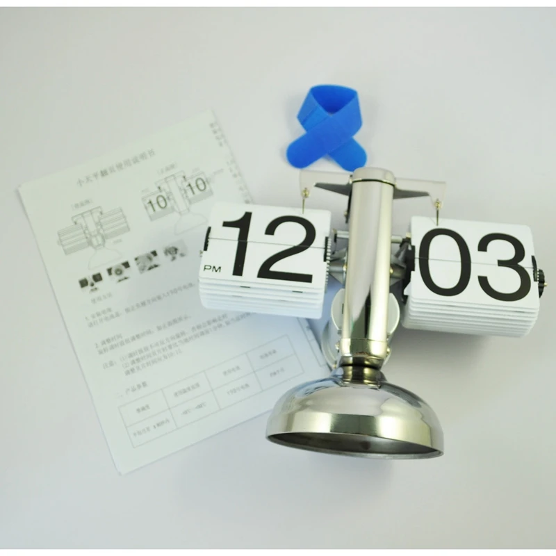 SODIAL(R) Ретро Часы С Откидывающейся Крышкой с внутренним зубчатым приводом белый +