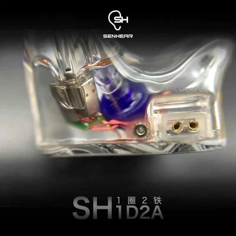 Senhear SH1D2A Dynamic 2 Balanced Armature DD 2BA Customized 3D HiFi Music Bass Monitor DJ Studio Audiophile Earphones Earbuds