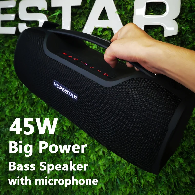 Super Big Power Bluetooth Speaker Really 45W Portable Column Waterproof Subwoofer Bass Music Center For Computer | Электроника