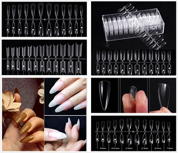 

504 pcs 5 styles Fake Nails,Curve Clear Nails Tips,Press On Nails,False Nails,Glue On Nails,Nail Tips,Full Cover Nail Tips