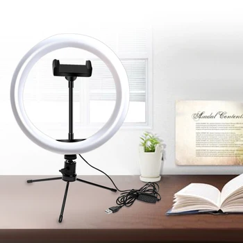 

26cm/18cm Ring Light Photographic Lighting 3 Modes Light For Photo Tripod 0.6m Stand Usb Plug New Arrival Ring Light For Camera
