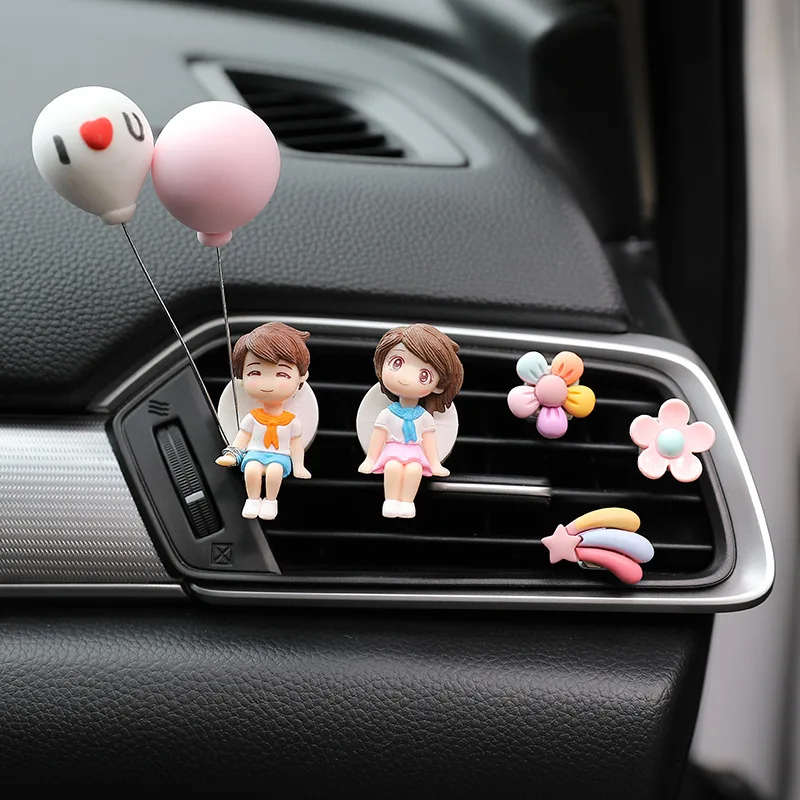 Car Interior Decoration Cute Cartoon Couples Action Figure Figurines  Balloon Ornament Auto Dashboard Accessories for Girls Gifts - AliExpress