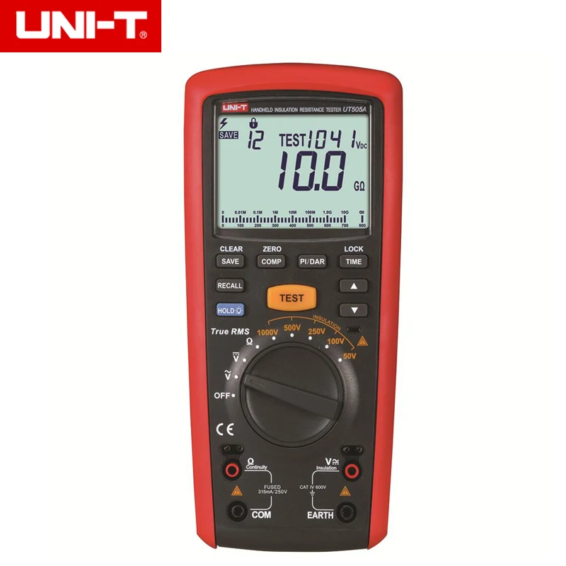 Цифровой Ручной тестер сопротивления изоляции UNI T UT505A измеритель истинных