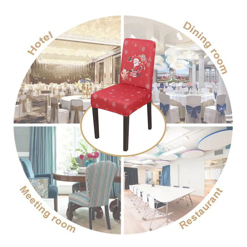 Chair Cover Spandex Stretch Elastic Slipcovers christmas decor Dining Seat Cover for Banquet Wedding Restaurant Hotel housse