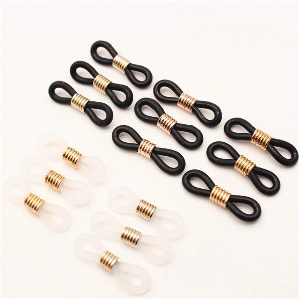 20pcs Gold/Silver Adjustable Lanyard Cord Rubber Connectors Strap Eyelets for Transparent