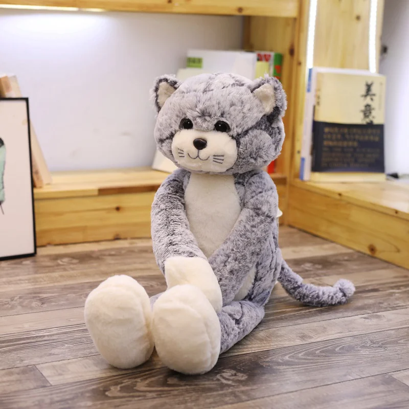 1 шт. 50-90 см Kawaii кошки плюшевые игрушки милые мягкие животные пушистые кошки куклы мягкие детские игрушки подарок на день рождения подарки на Рождество - Цвет: Серый