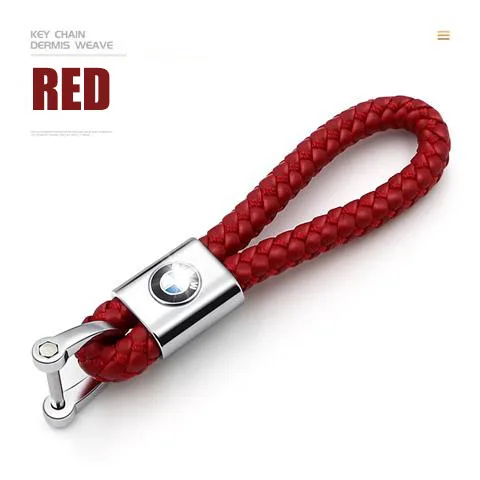 Red(L) Автомобильный брелок, Брелоки для ключей ручная тканая Пряжка подковы для Volvo Nissan Skcoda Audi автомобильный брелок в подарок Креативный индивидуальный логотип автомобиля - Название цвета: Red(L)