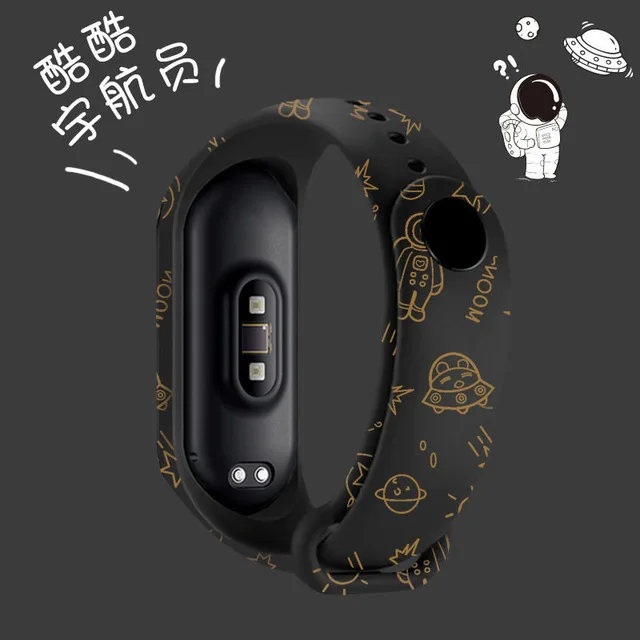 Graffiti style Strap For XiaoMi Mi Band 3 4 5 6 Silicone Wrist Strap For XiaoMi MiBand 6 sports strap for mi band 5 3 4 bracelet D55