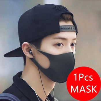 

1Pcs mouth face mask black mouth mask Anti Haze Dust Washable Reusable Dustproof Mouth-muffle Spring Summer Autumn Winter Mask