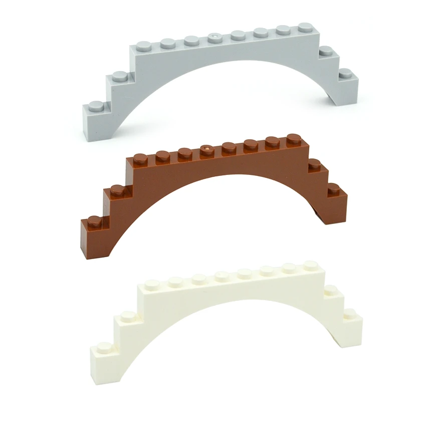 호환 조립 입자 MOC 벽돌 아치 1x12x3 6108/14707/18838 상단, 강화 언더 사이드 브리지 포함 DIY 빌딩 블록