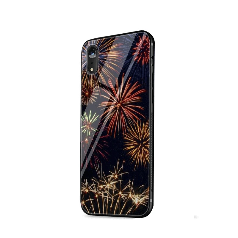 Стеклянный чехол для телефона чехол для iPhone 5 5S SE 6 6s 7 8 Plus X XS XR Max защитный чехол фейерверк красивый