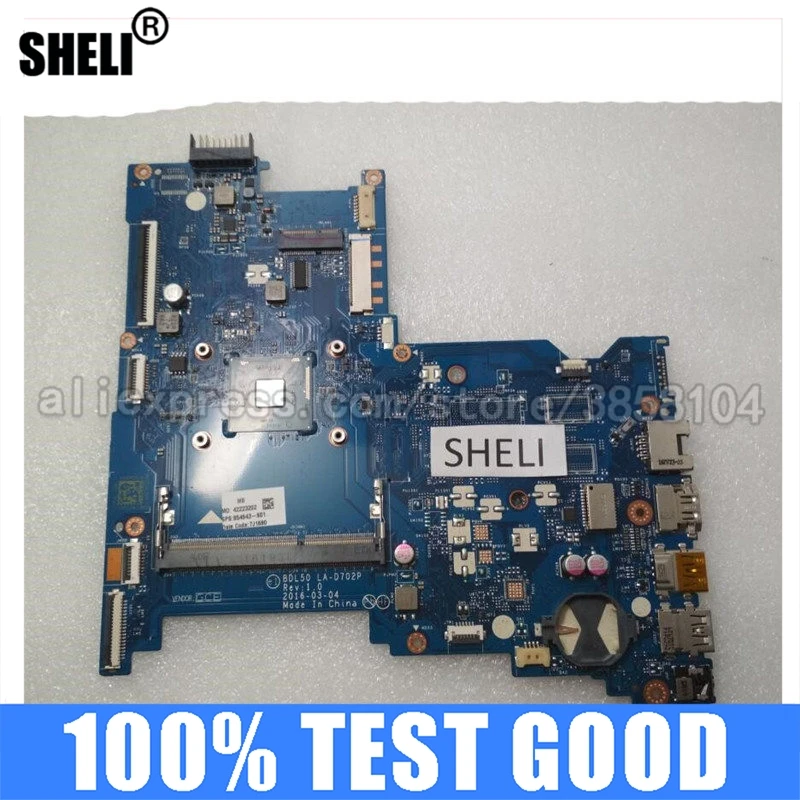 

SHELI For HP 250 G5 15-AY Motherboard with N3710 CPU BDL50 LA-D702P 854943-601 854943-001