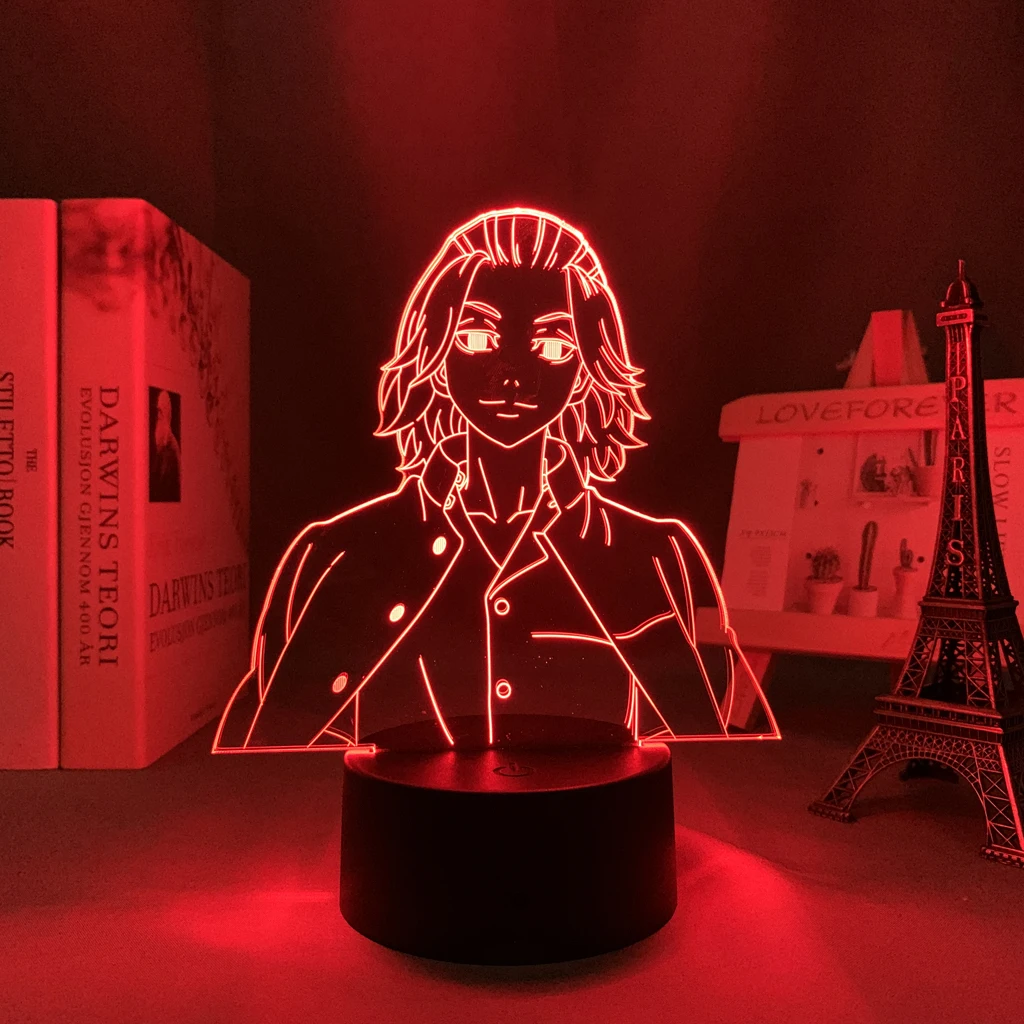 Manga Led Lamp Tokyo Revengers Mikey Figure for Kids Bedroom Decor Birthday Gift Desk Tokyo Revengers Adult Mikey 3d Light Anime