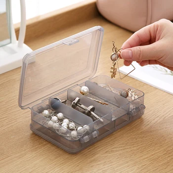 

Double-layer 10-compartment Jewelry Storage Box with Lid Plastic Transparent Jewelry Box Thickened Hanging Storage Box