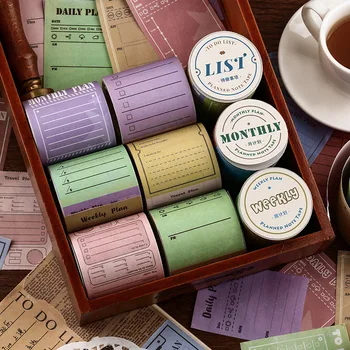 

1Roll Creative Plan Decorative Washi Stickers Scrapbooking Stick Label Daily Weekly Monthly Travel Plan List Masking Washi Tape