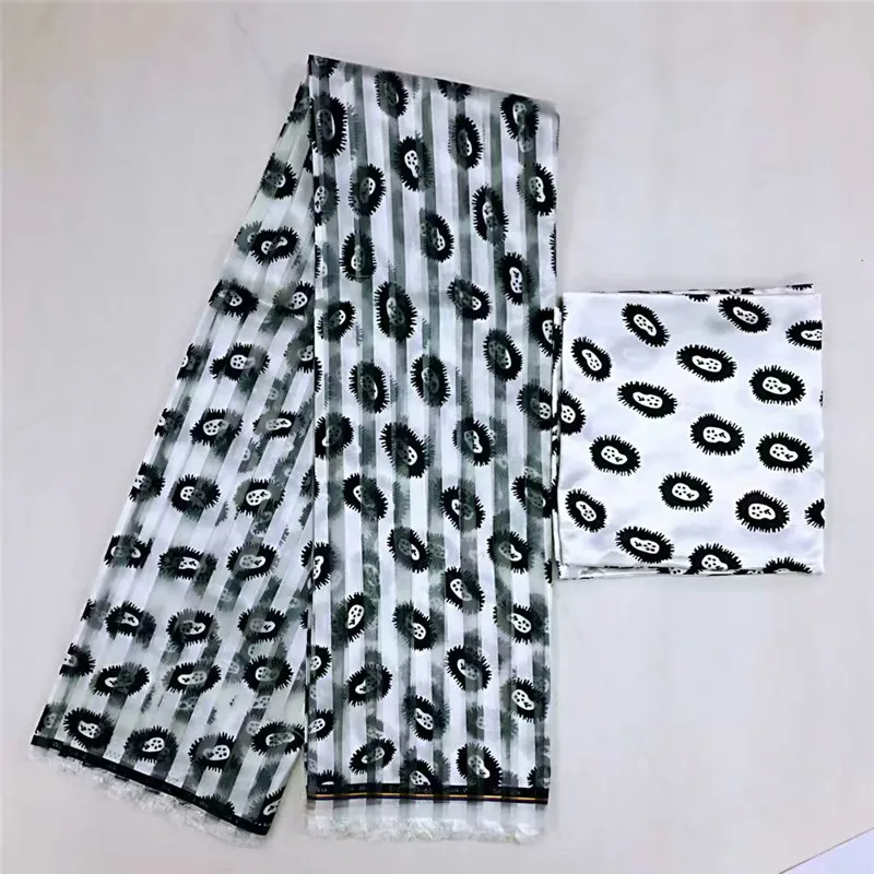 Органза Шелковый узор атласная шелковая ткань высокого качества Цифровая печатная восковая африканская ткань для вечернего платья африканская атласная ткань