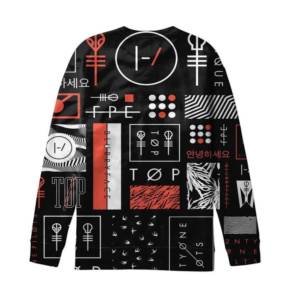 Sweatshirt Толстовки Twenty One Pilots с круглым вырезом для женщин и мужчин, топы, толстовки, осенняя одежда унисекс, уличная одежда для подростков с индивидуальным рисунком - Цвет: Sweatshirt