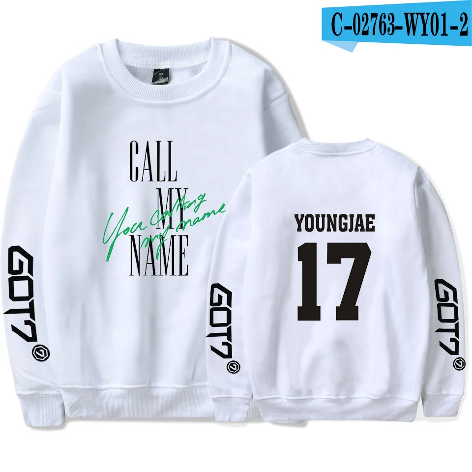 KPOP GOT7 альбом с надписью «Call My Name You Call My Name» толстовка с круглым вырезом и принтом Харадзюку с круглым воротником Мужская/Женская толстовка - Цвет: picture color