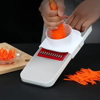 

Multifunctional Stainless Steel Vegetable Cutter Grater Slicer for Home Restaurant (Red)