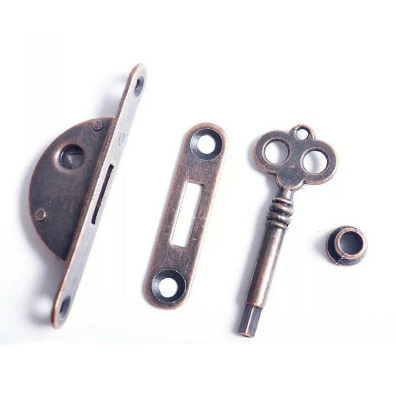 1pc Vintage Lock Door Lock Set with Key for Drawer Wardrobe