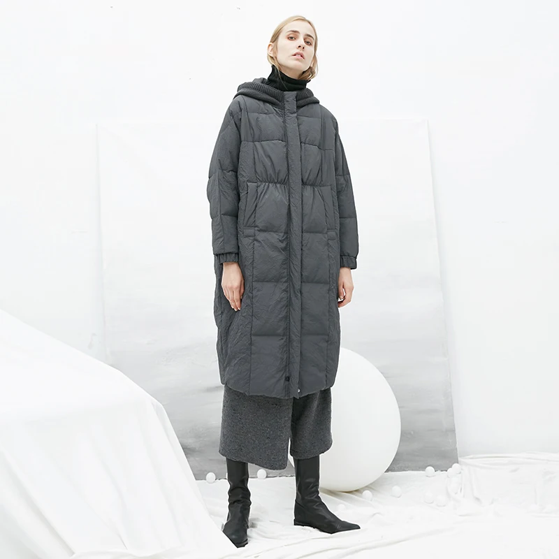 

Original Design Women AIGYPTOS Winter Casual Ultra Loose Thick Warm Hooded Long Puffer Jacket Office Lady Oversized Down Coat