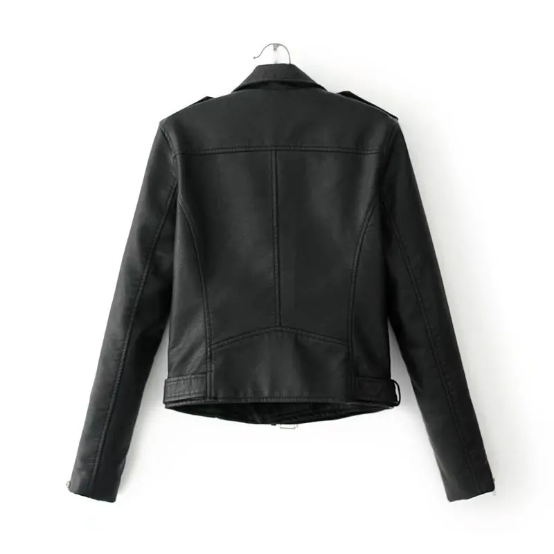 Женская куртка из искусственной кожи с карманом, короткие куртки для мотоциклистов, новинка года, осеннее пальто на молнии, уличная верхняя одежда jaqueta couro 3XL
