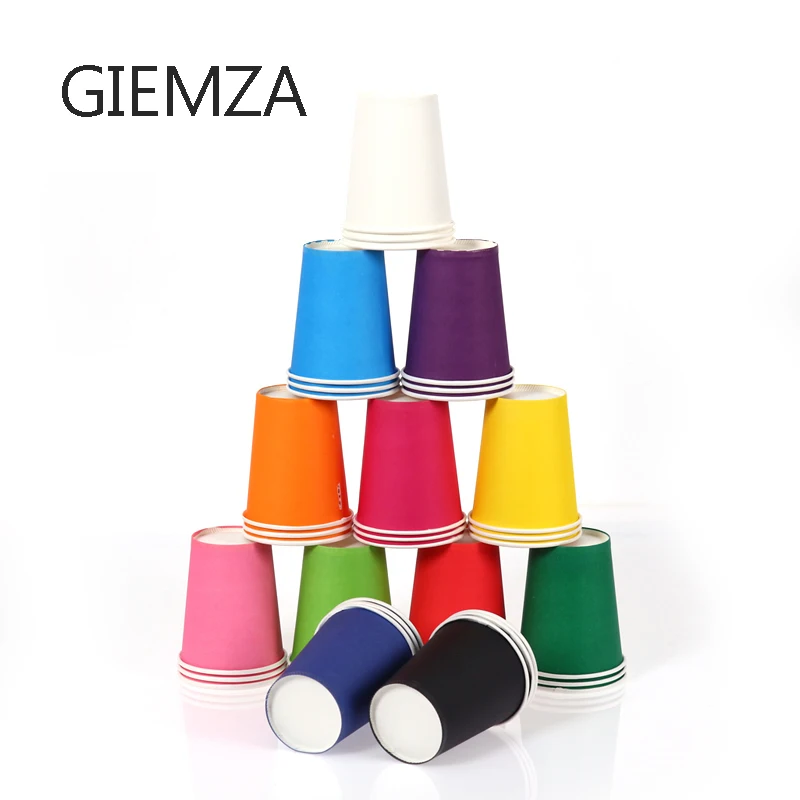 GIEMZA 9 унций бумага одноразовые стаканчики белый 20 шт красный синий Compostable цветные эко вечерние воды или кофейная чашка без держатель крышек