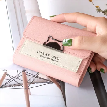 

Women PU leather Korean Style Wallets Female Coin Purses Clutch Students' short Wallets Holder