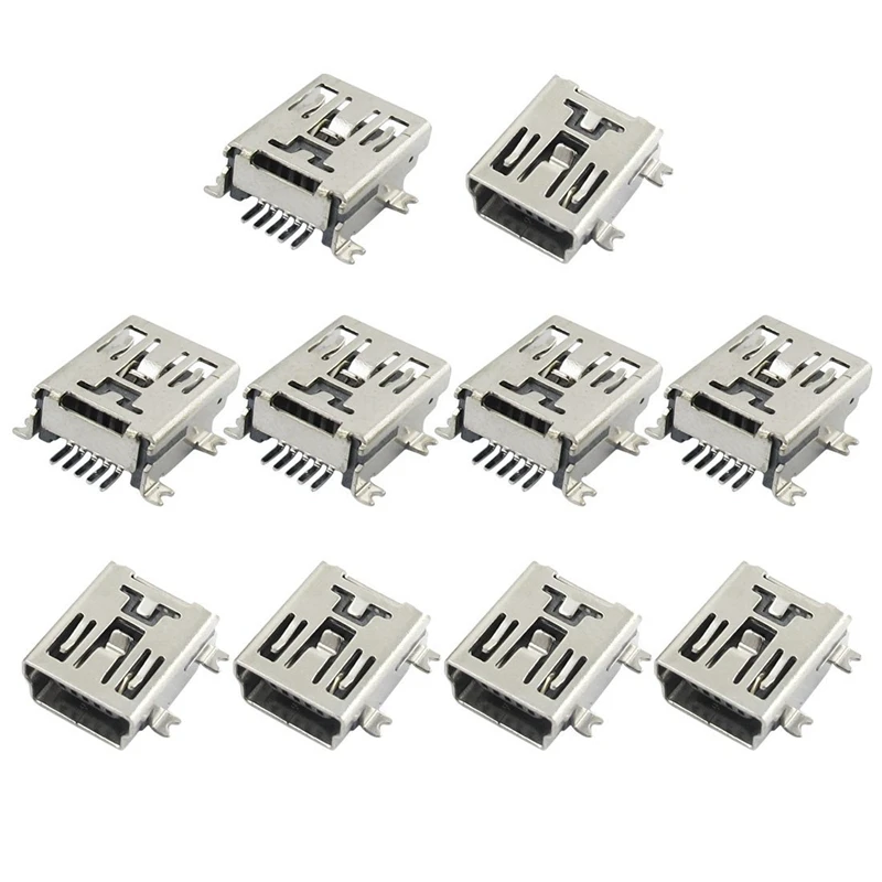 Новинка-SODIAL(R) 10 x кожуха типа Mini USB 5-контактный разъем Женский Разъем под пайку разъем адаптера
