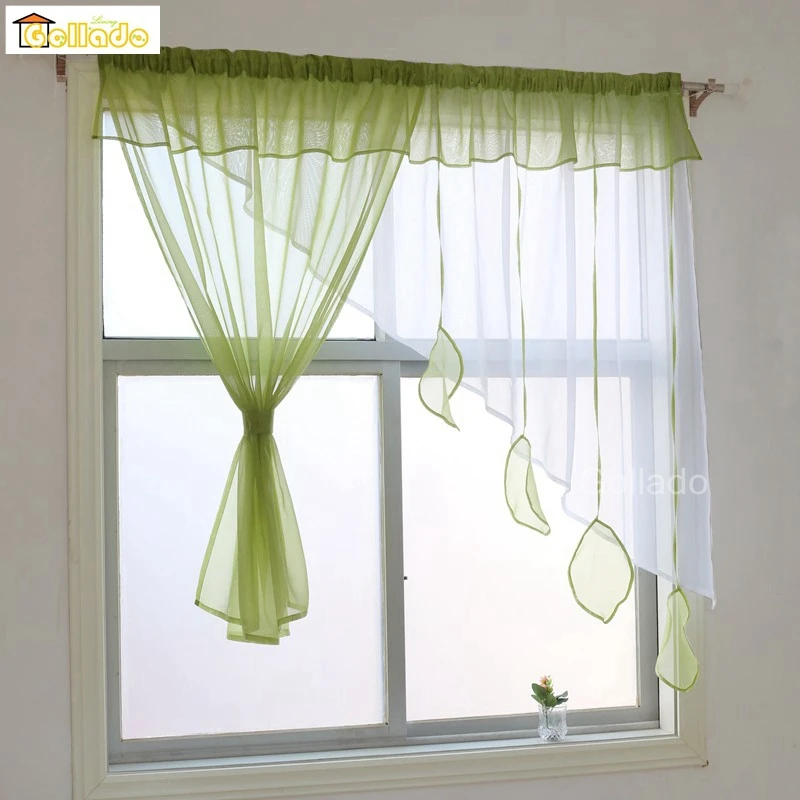 

QN1903 Fashion Irregular Design With Pendant Excellent Tulle window curtain for Livingroom Kitchen Balcony 1PCS