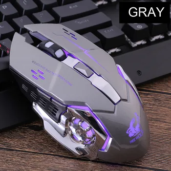 

EPULA Mouse Wired LED Light 4000DPI Optical USB Ergonomic Pro Game Player Game Mouse Metal Board PC Player Optical Engraving