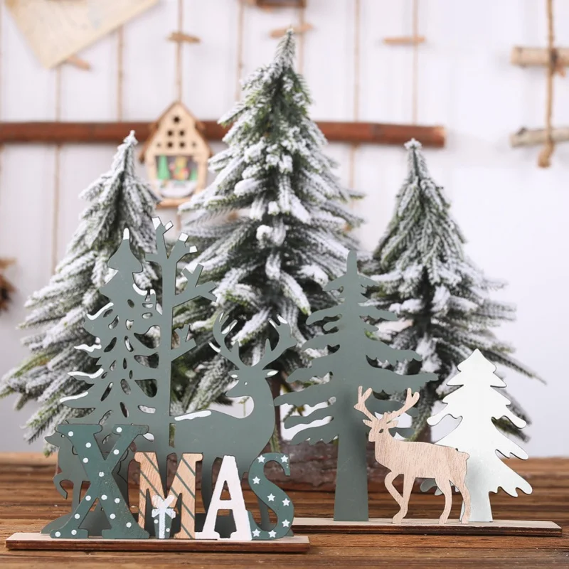 Дропшиппинг DIY деревянные олени Рождественская елка сборка Ремесла настольные украшения ремесла товары для праздников и вечеринок