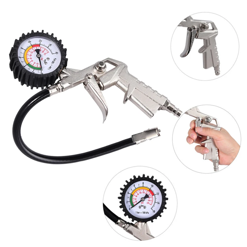 

Tire inflator gun with gauge, tire inflator air gun, dial gauge, 0-220psi