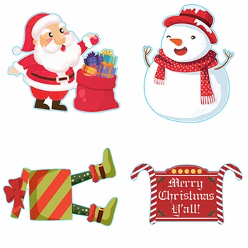

4Pcs Yard Signs Creative Adorable Yard Sign Stakes Garden Signs Lawn Signs for Christmas Party A50