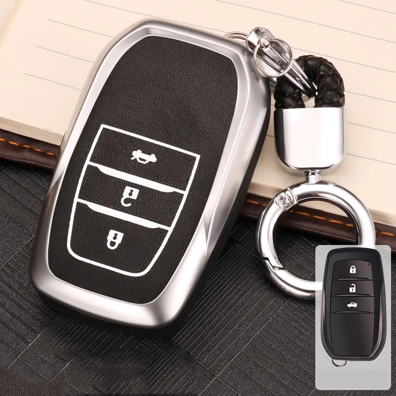 B-silver Чехол для ключей автомобиля из цинкового сплава для Toyota Camry Prius Corolla RAV4 Prado Auris Avensis Verso Yaris Aygo Scion TC Новинка - Название цвета: B-silver