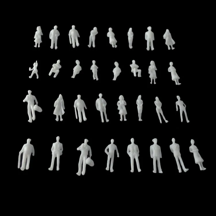 1000 шт 1/100 масштабные модели людей белые фигуры архитектурные человеческие здания поезд дорожный пейзаж диорама макет ABS пластик