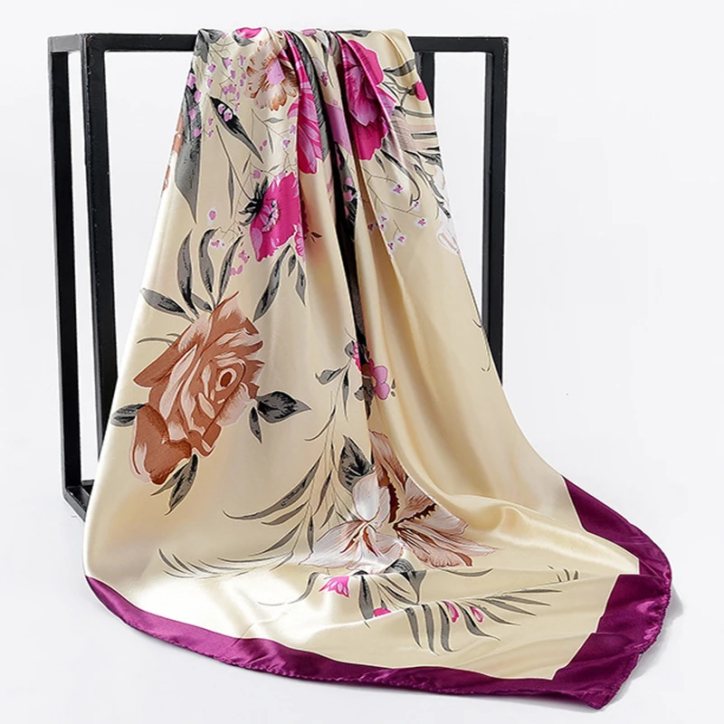 2021 классические шелковые шарфы весенне-летние женские большие квадратные с